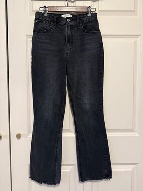 Abercrombie & Fitch The Kick Flare Ultra High Rise Black Denim Jeans